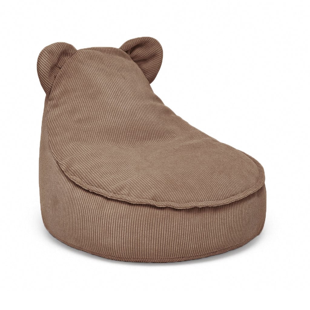 MeowBaby Slimcord fijne ribstof kinderzitzak met oortjes — Brown