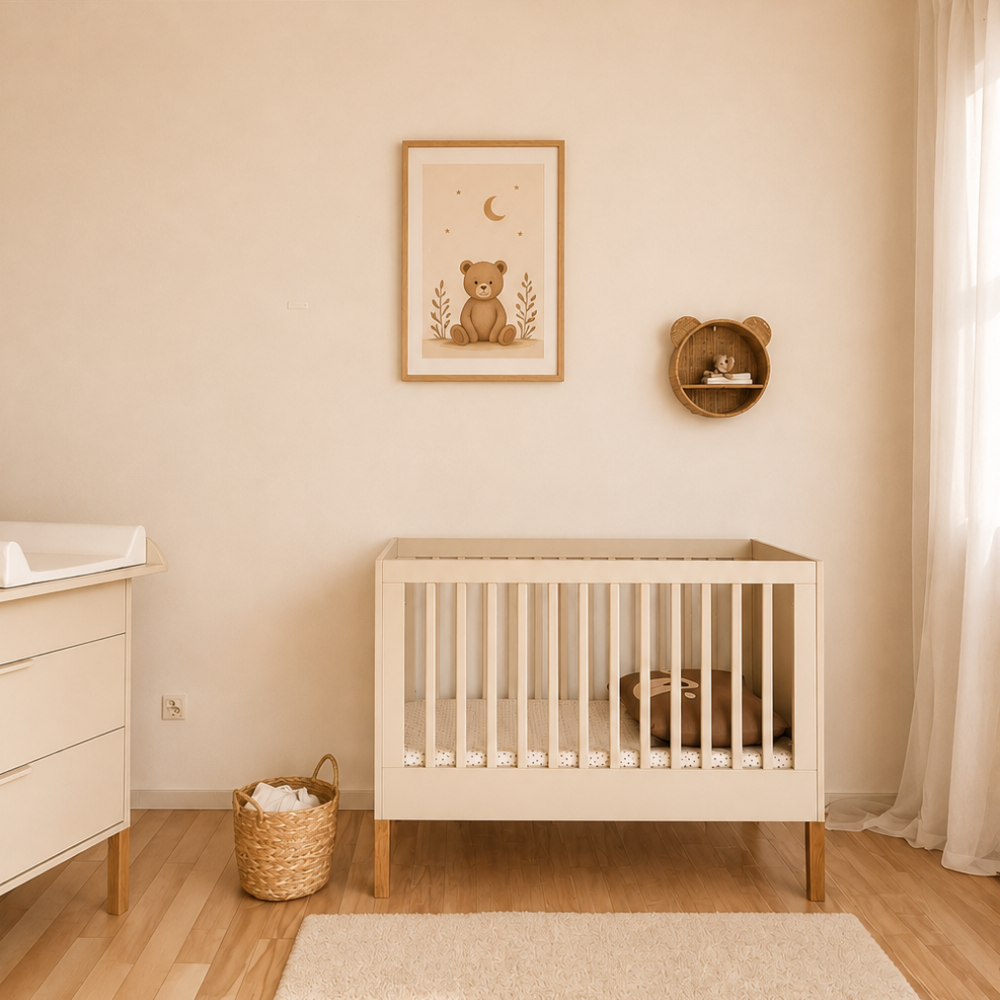 ATB ILA 120 × 60 cm ledikant with safety rail – cashmere