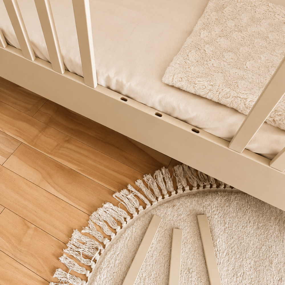 ATB ILA 120 × 60 cm ledikant with safety rail – cashmere – extra productafbeelding