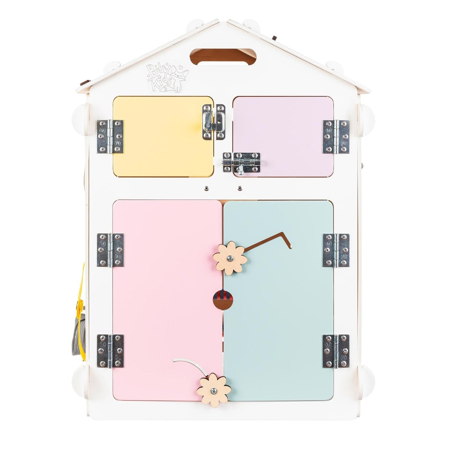 Maison de jeu BusyKids Busy Board – blanc/pastel, édition limitée