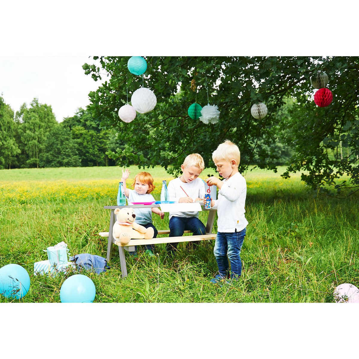 Kinderpicknicktafel Nicki für 4, grijs
