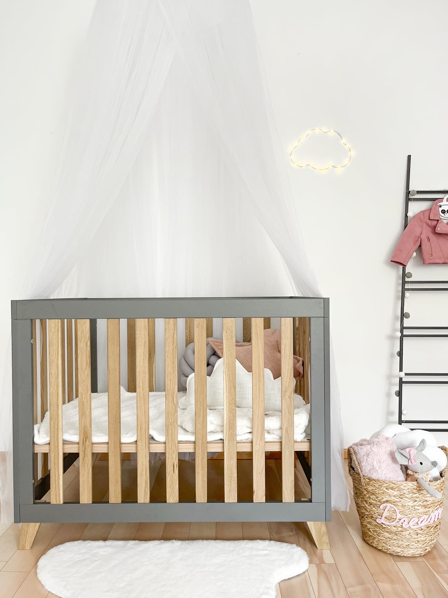 ATB OAK parc bébé – gris/chêne