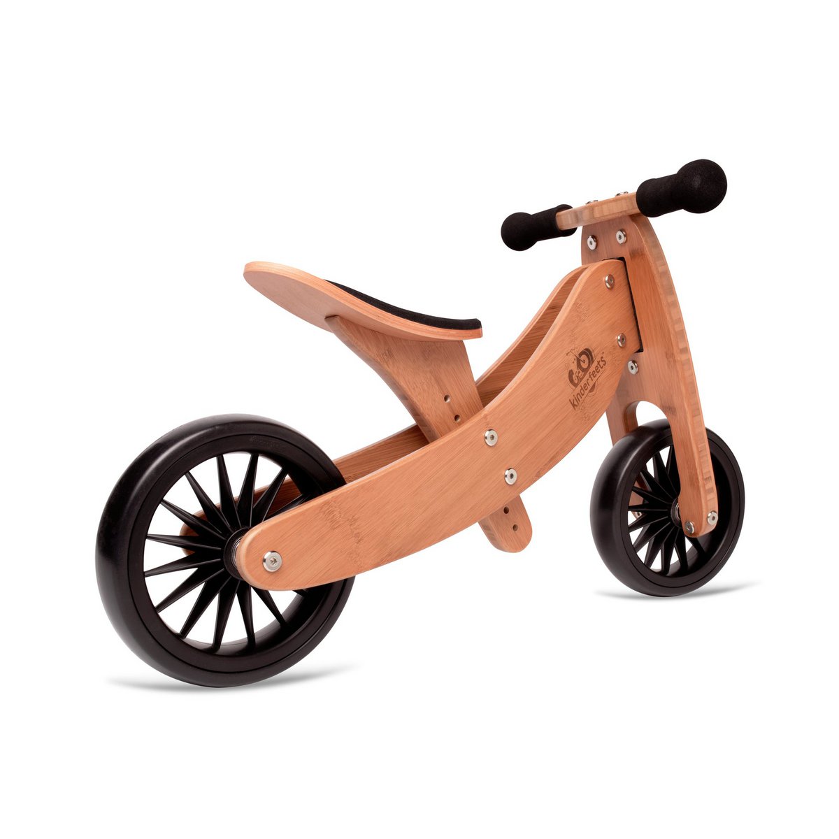 Kinderfeets 2-in-1 houten loopfiets & driewieler Tiny Tot Plus - bamboe