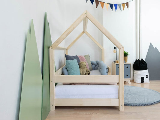 Huisbed Tery - houten kinderbed met dubbele bedrand -