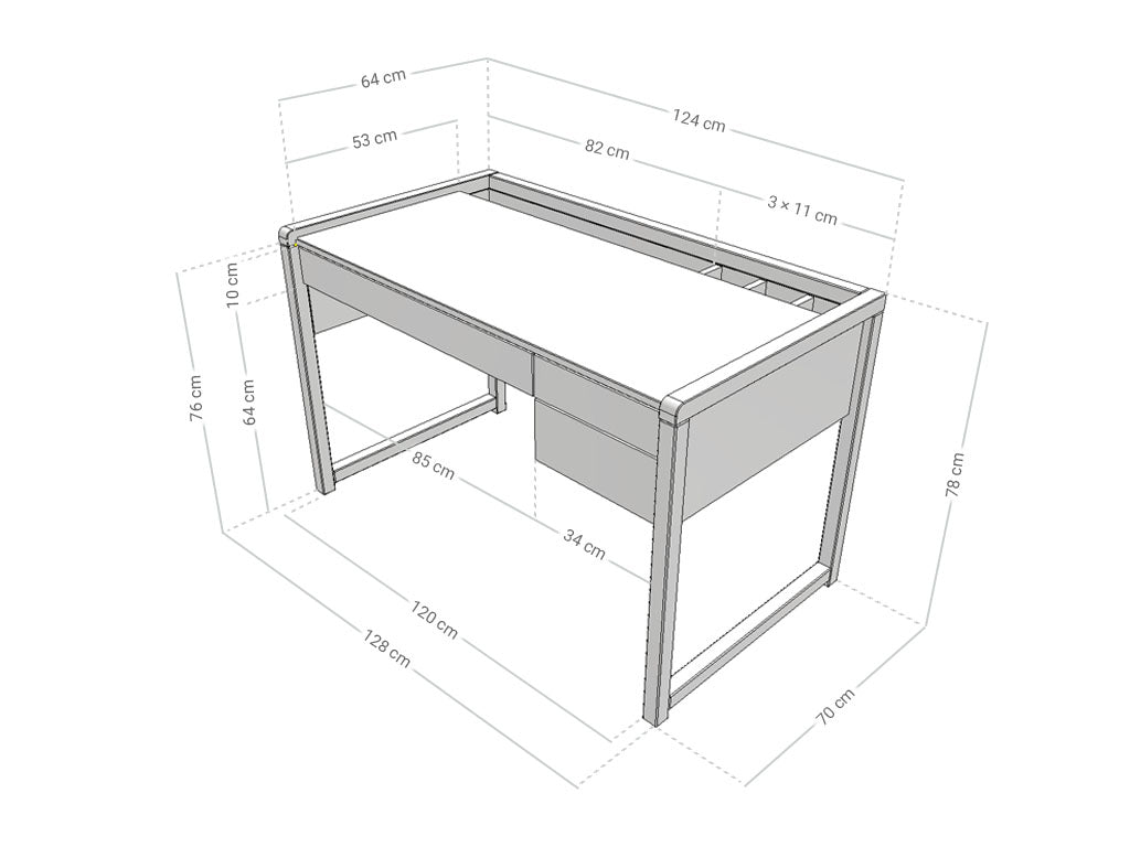 STOLLY bureau met lades in kinderkamer