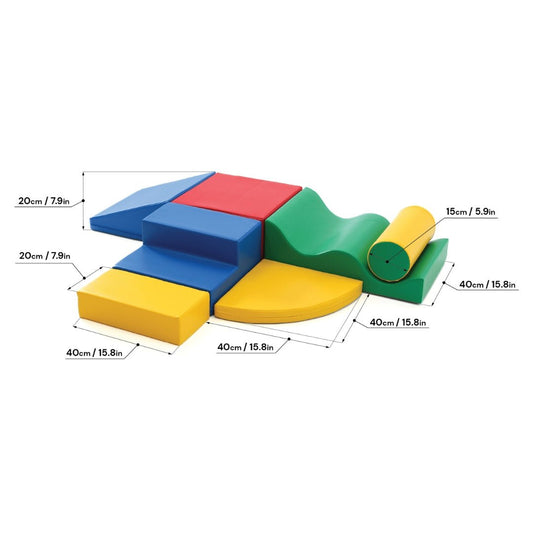 soft play set met modulaire foamblokken voor baby's peuters en kleuters