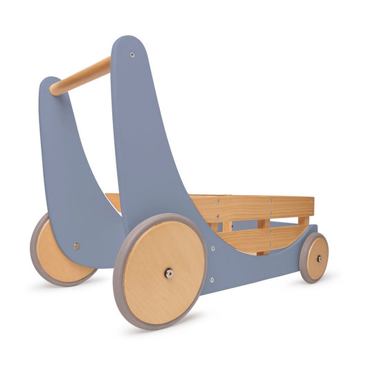 2-in-1 houten loopwagen met opbergkar