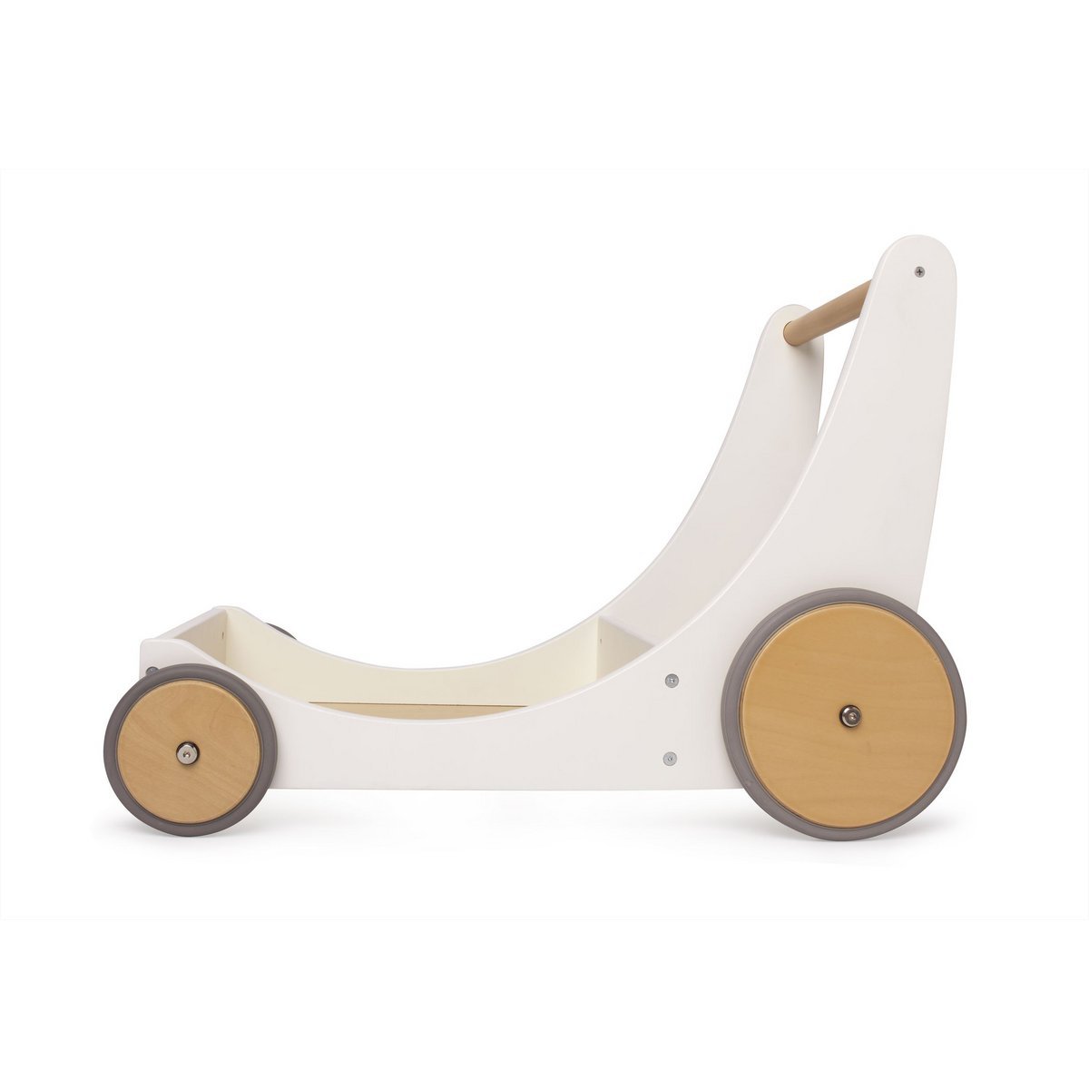 2-in-1 houten loopwagen met opbergkar