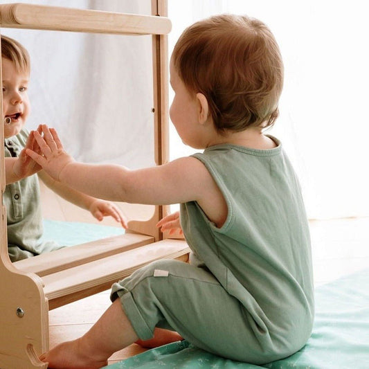 Montessori spiegel voor leertoren met optrekbalk