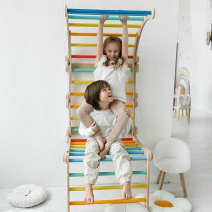 BusyKids klimrek – sprossenwand regenboog