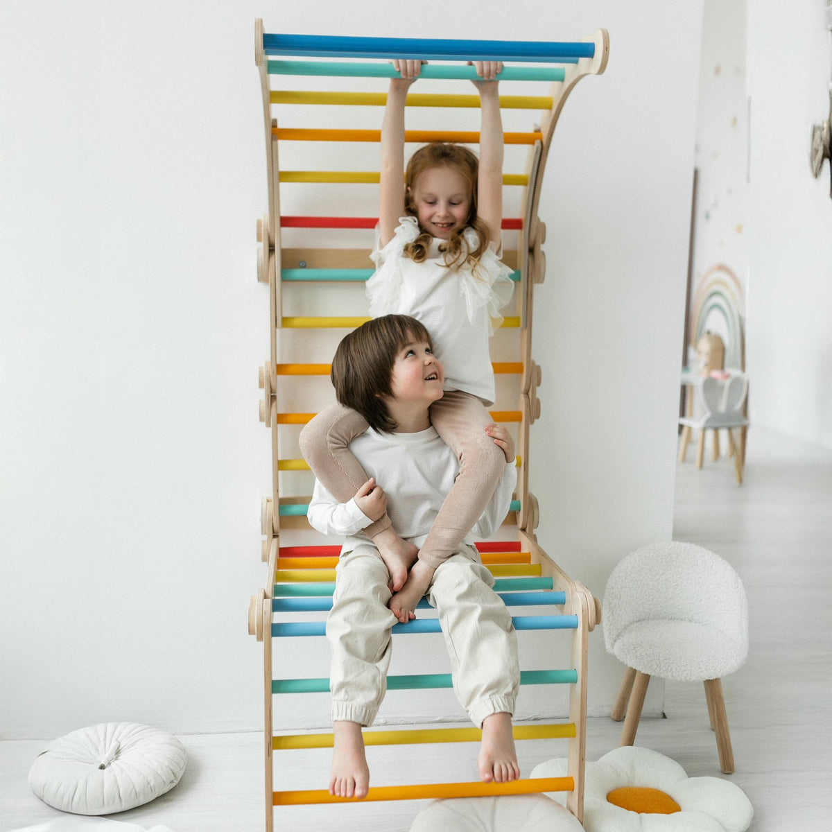BusyKids klimrek – sprossenwand regenboog – productbeeld 7
