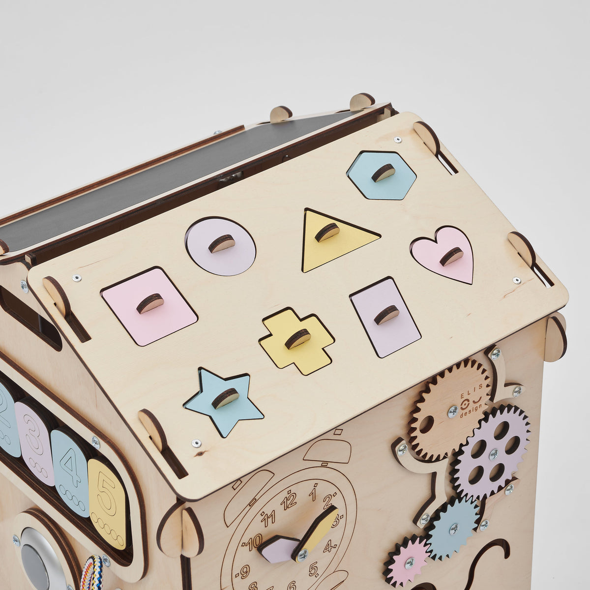 Maisonnette d'éveil BusyKids Busy Board – pastel naturel, édition limitée