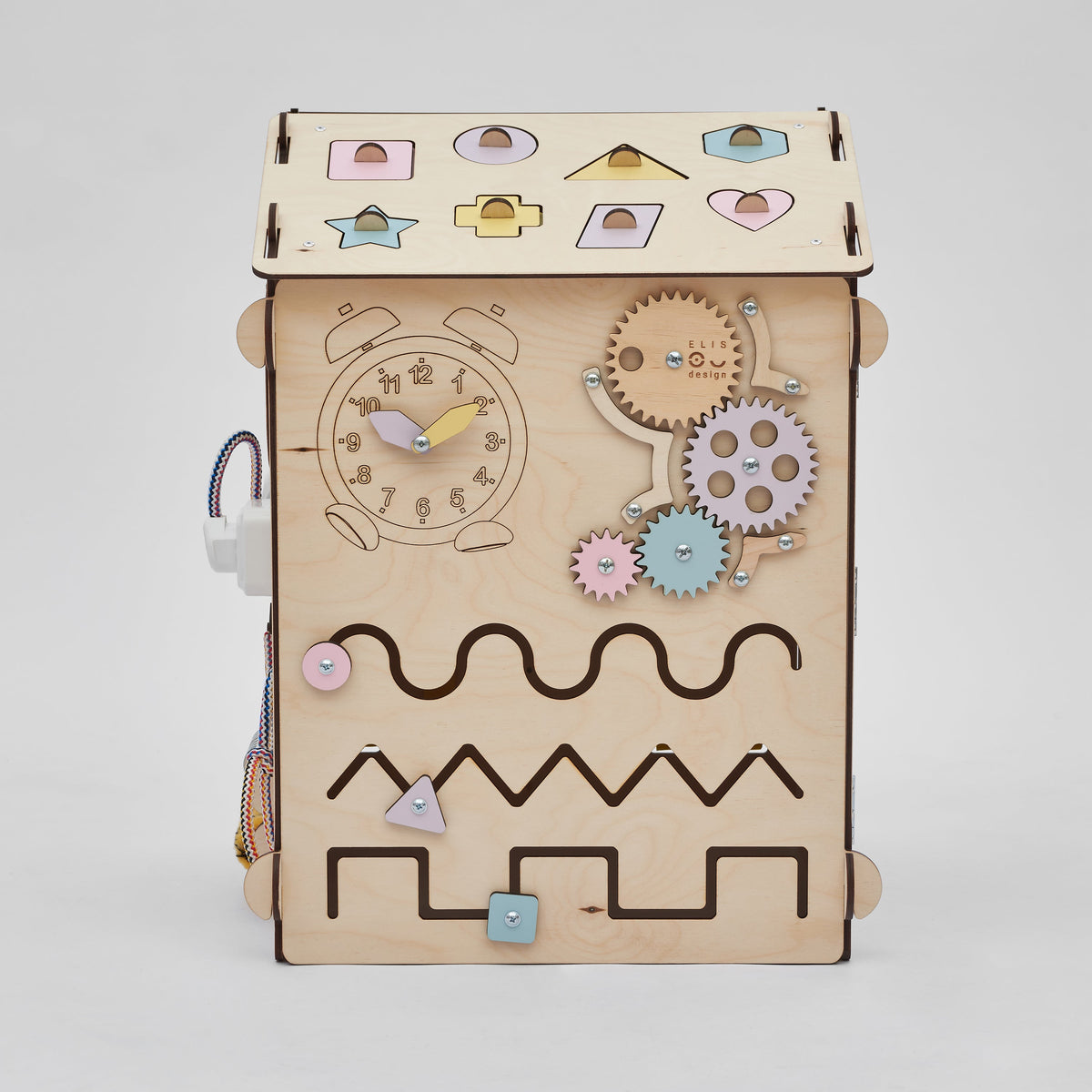 Maisonnette d'éveil BusyKids Busy Board – pastel naturel, édition limitée