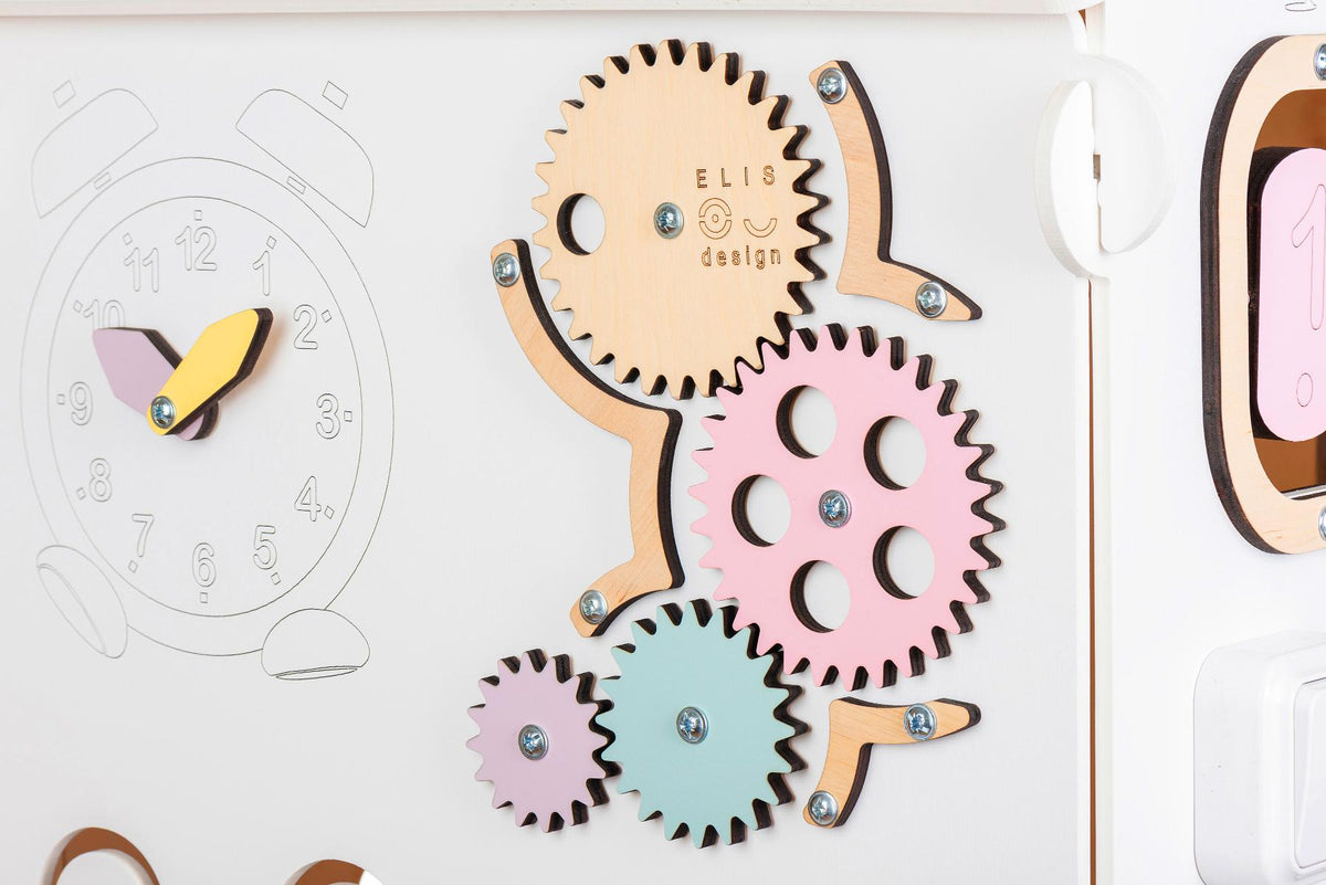 Maison de jeu BusyKids Busy Board – blanc/pastel, édition limitée