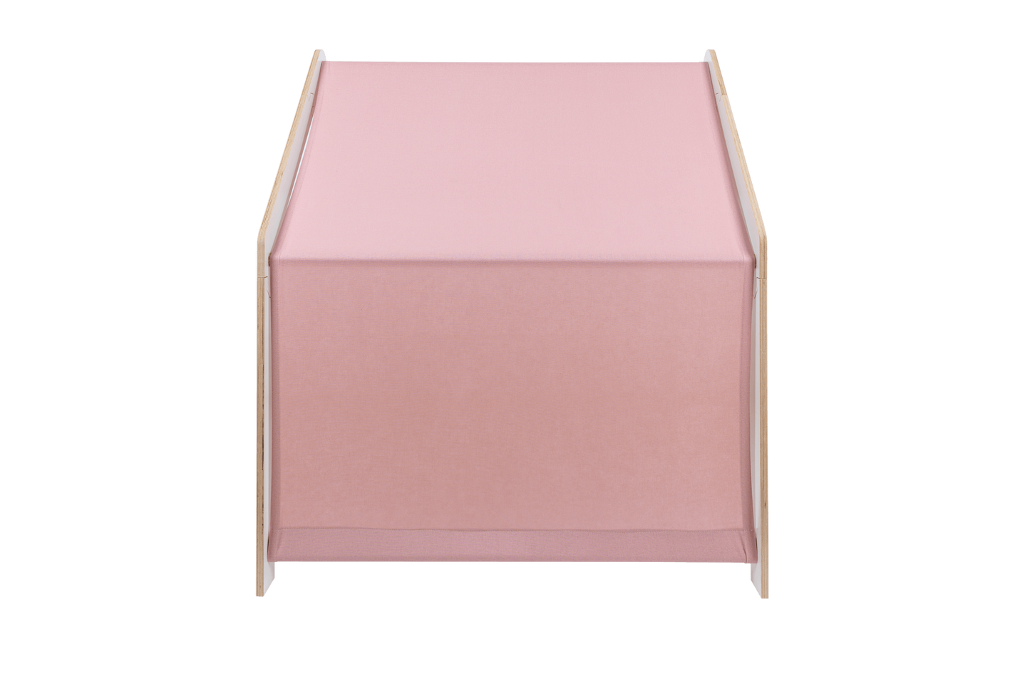 houten speelhuisje wit met roze dak voor kinderkamer