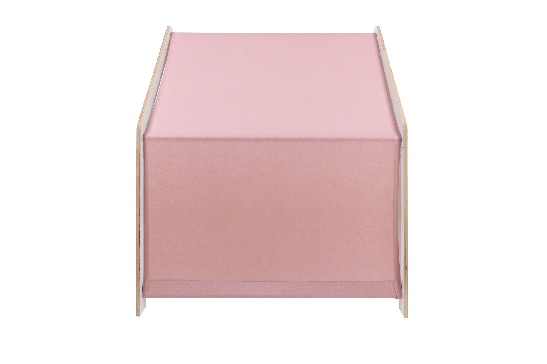 houten speelhuisje wit met roze dak voor kinderkamer