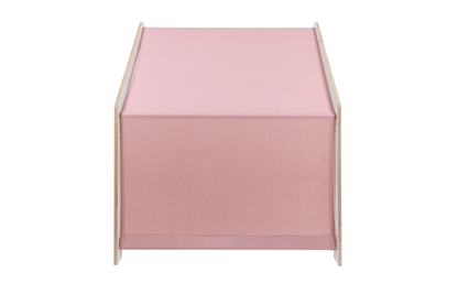 houten speelhuisje wit met roze dak voor kinderkamer