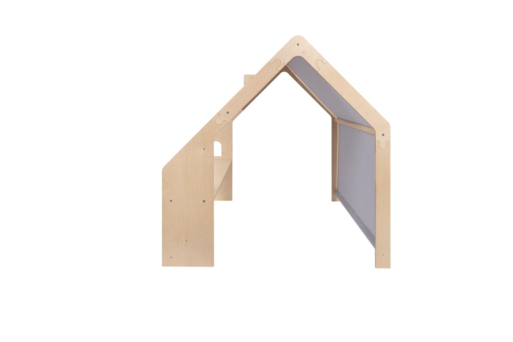 houten speelhuisje naturel met blauw dak voor kinderkamer