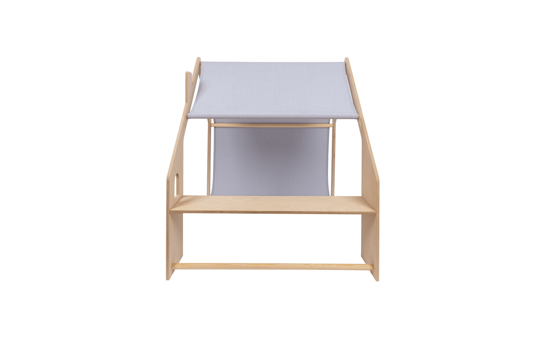 houten speelhuisje naturel met blauw dak voor kinderkamer