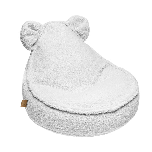 kinderzitzak van teddystof in wit voor peuters en kleuters van 1 tot 4 jaar