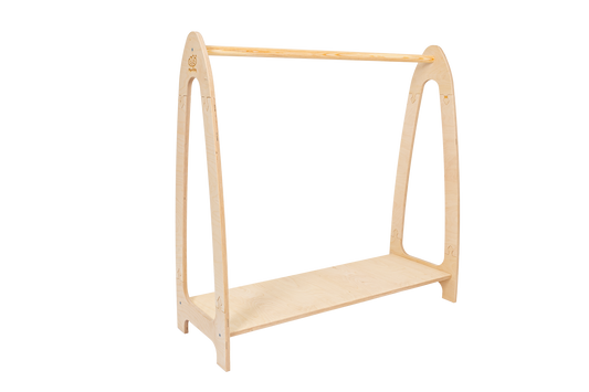 houten kinderkledingrek boog naturel groot op kindhoogte