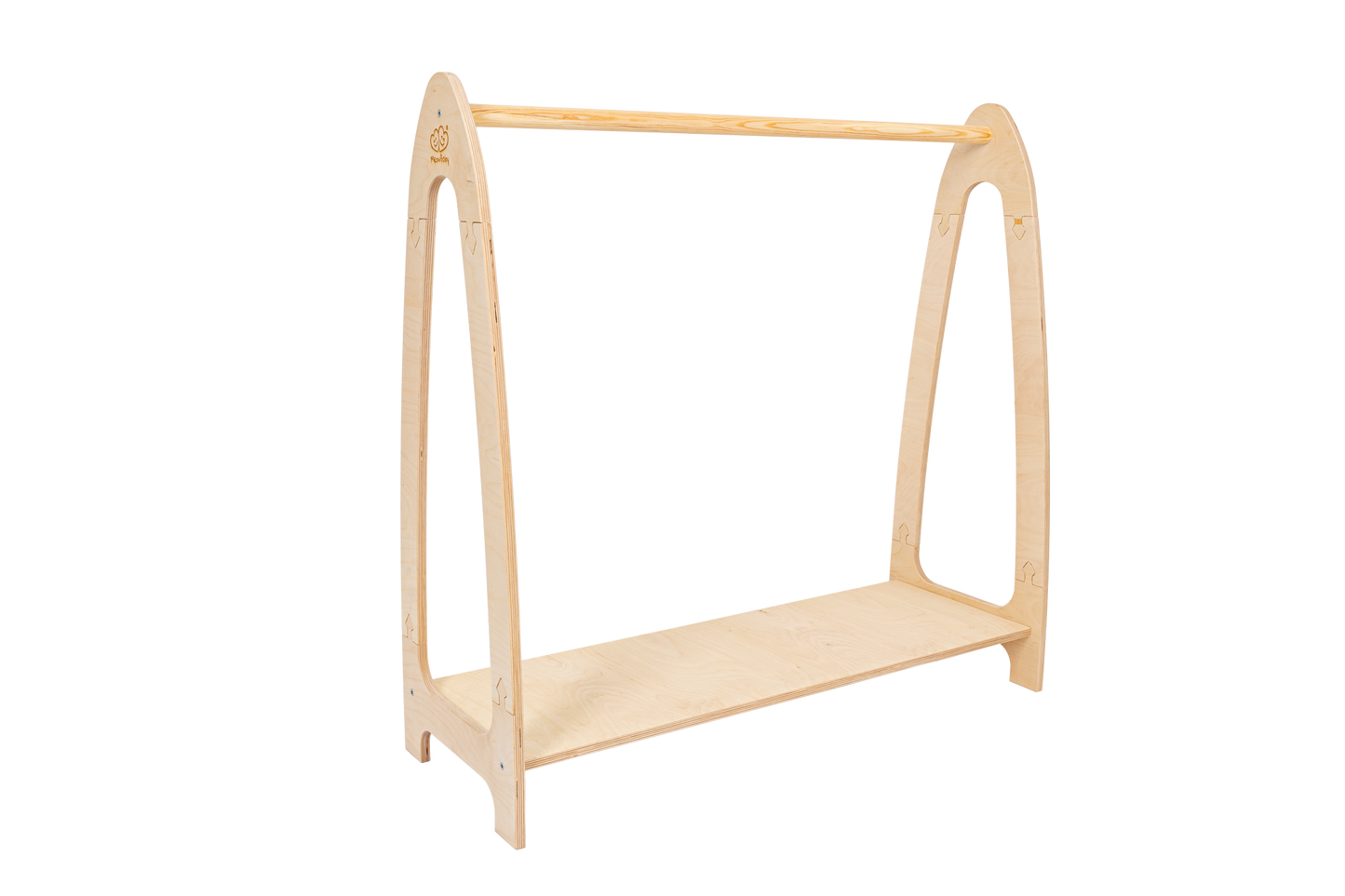 houten kinderkledingrek boog naturel groot op kindhoogte