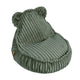 MeowBaby Churros grove ribstof kinderzitzak met oortjes — Olive Sage Green