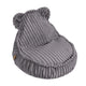 MeowBaby Churros grove ribstof kinderzitzak met oortjes — Jurassic Grey