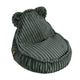 MeowBaby Churros grove ribstof kinderzitzak met oortjes — Pine Forest Green