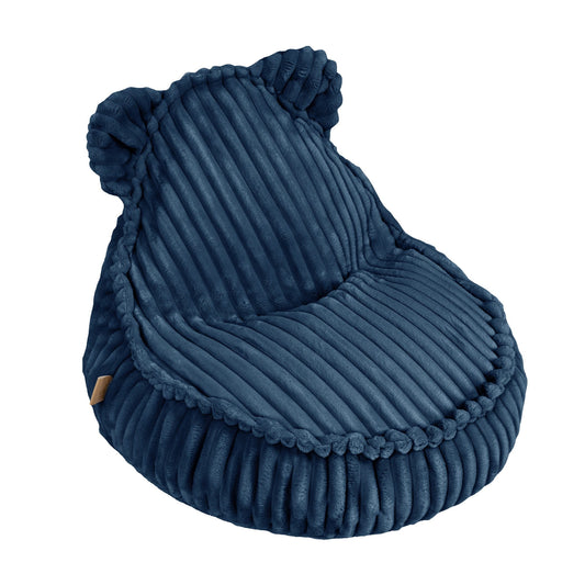 kinderzitzak van teddystof in blauw voor peuters en kleuters van 1 tot 4 jaar