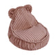 MeowBaby Churros grove ribstof kinderzitzak met oortjes — Ruby Chocolate Pink