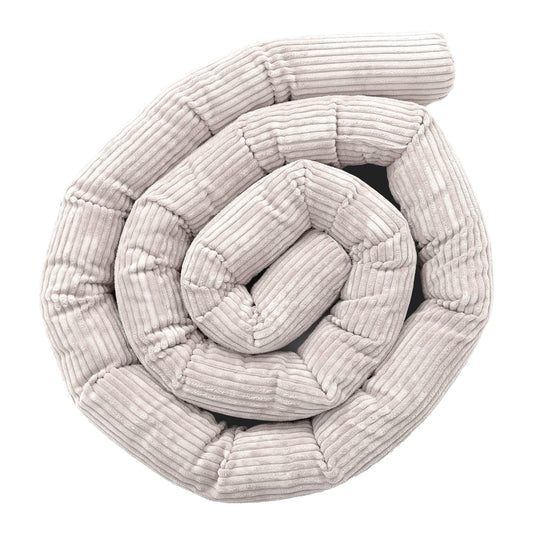 zachte bedomrander voor babybed in rolvorm in ecru van 150 cm