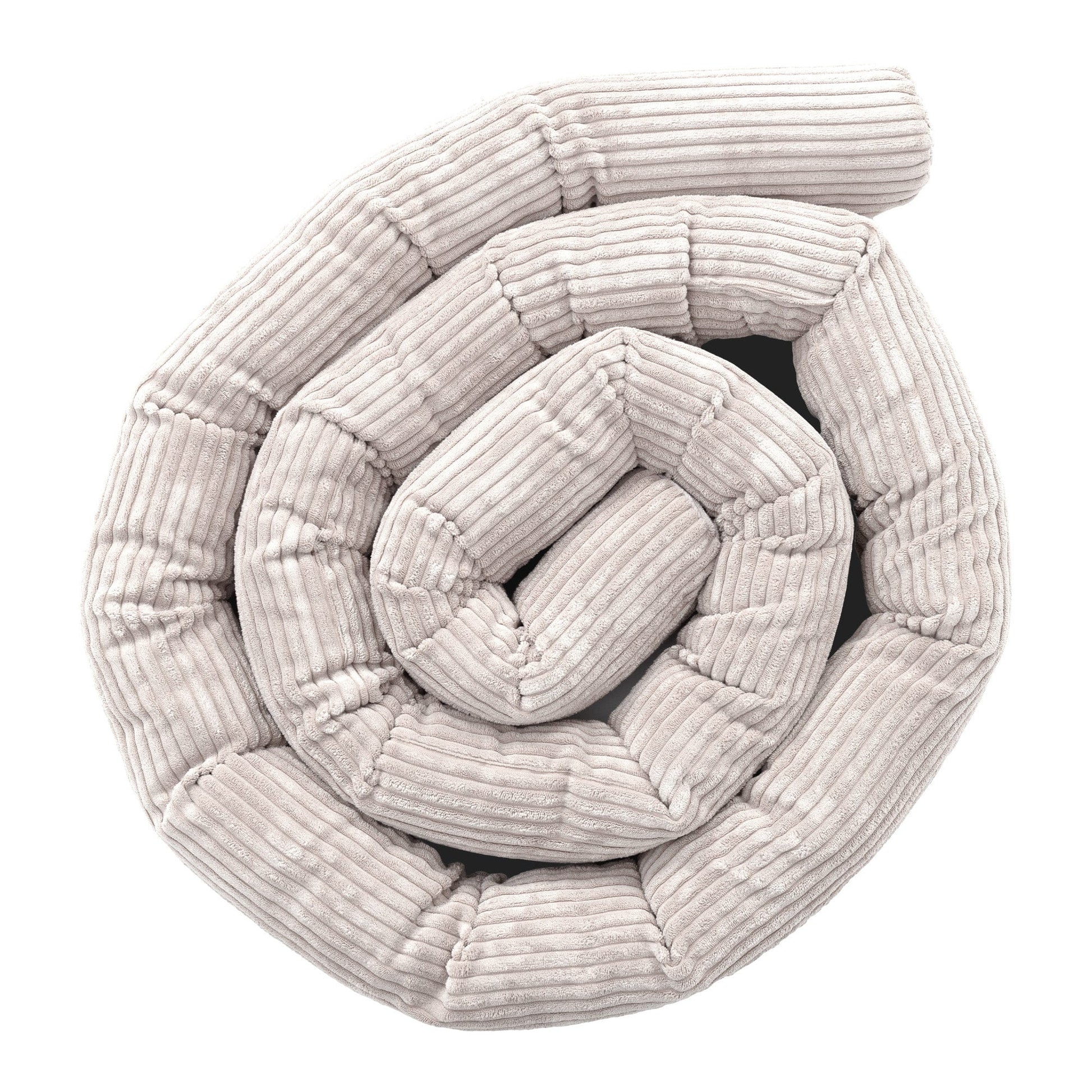 zachte bedomrander voor babybed in rolvorm in ecru van 300 cm