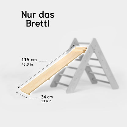 houten glij- en klimplank voor een Pikler klimdriehoek