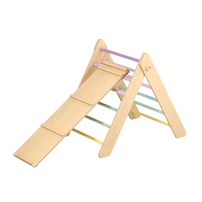 BusyKids Pikler klimdriehoek met plank – regenboog