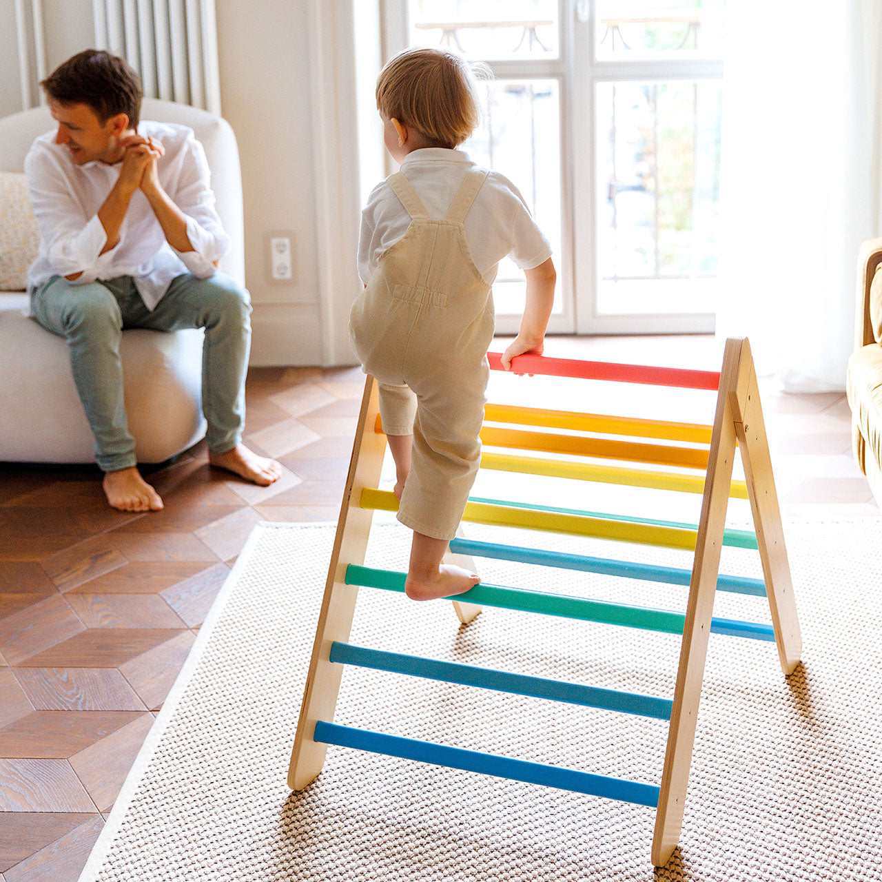 BusyKids Pikler klimdriehoek – regenboog
