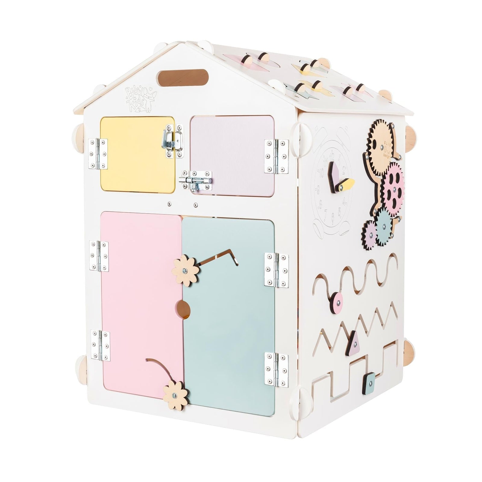 Maison de jeu BusyKids Busy Board – blanc/pastel, édition limitée