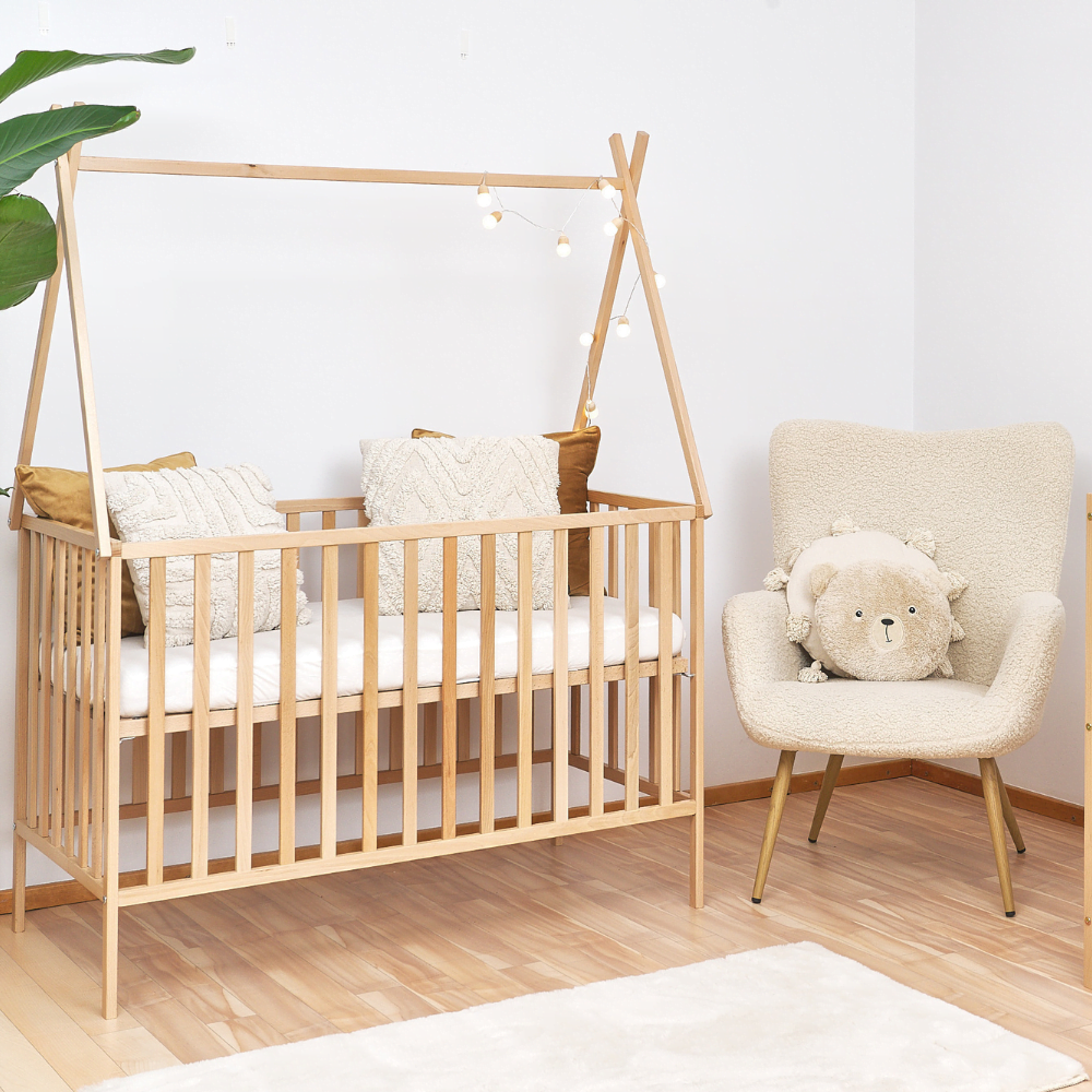 ATB TIPI 120 × 60 cm ledikant – naturel (onderdeel van 2-delige set)