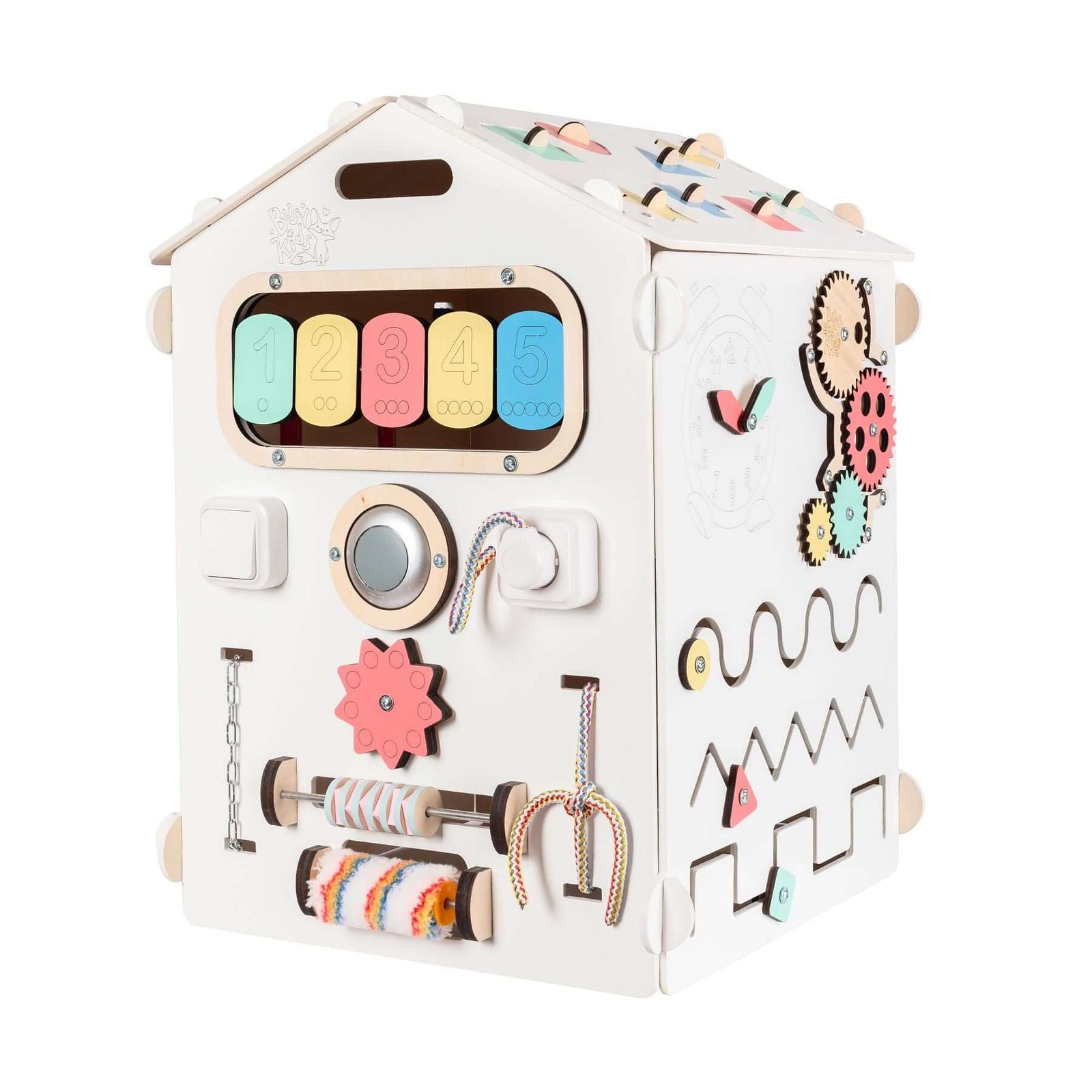 Maisonnette sensorielle BusyKids Busy Board – blanc
