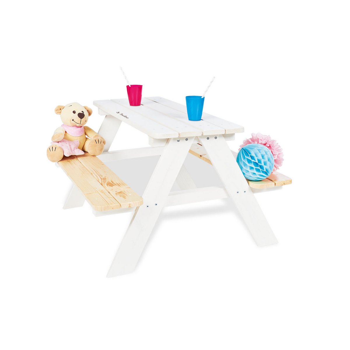 Kinderpicknicktafel Nicki für 4, wit
