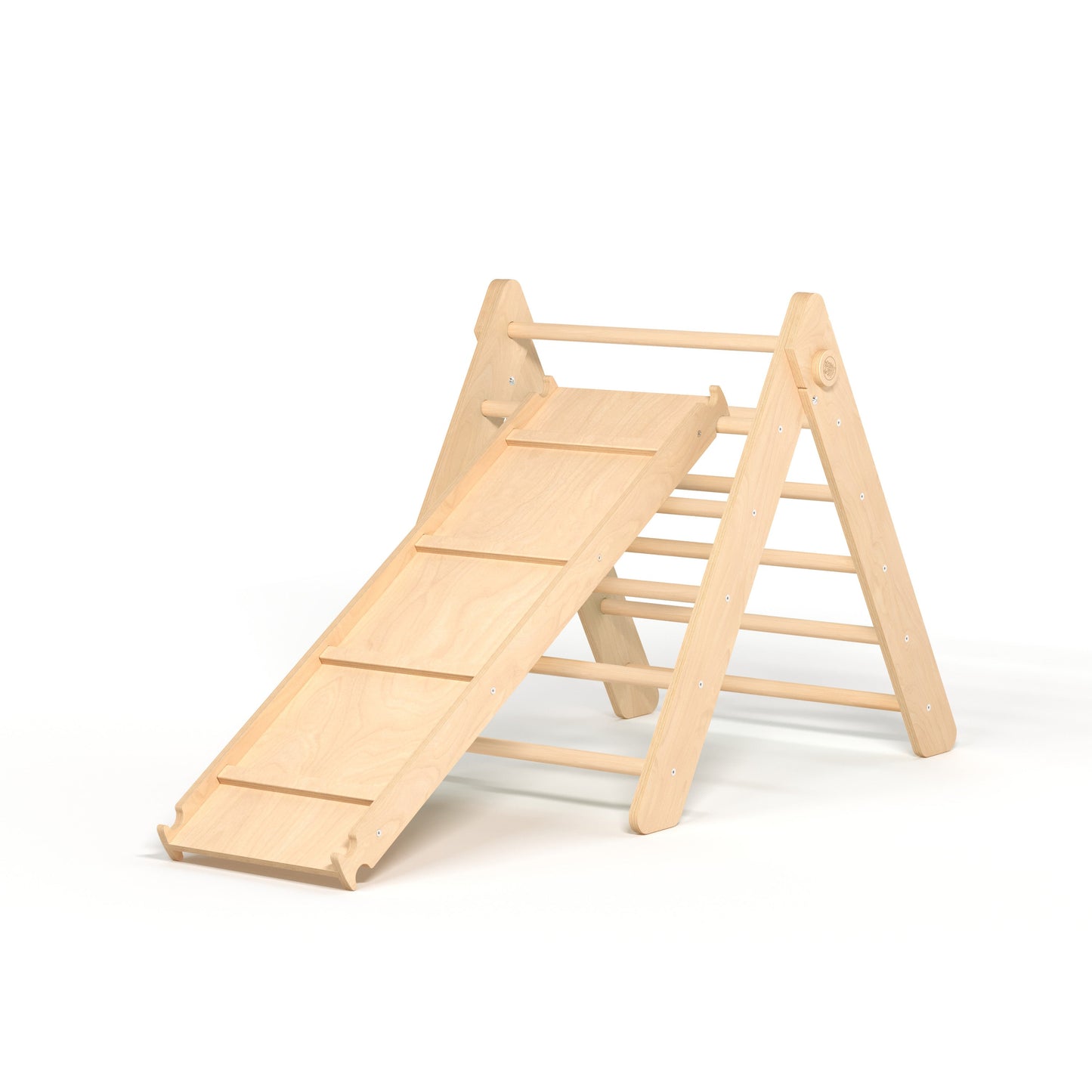BusyKids Pikler klimdriehoek met plank – regenboog