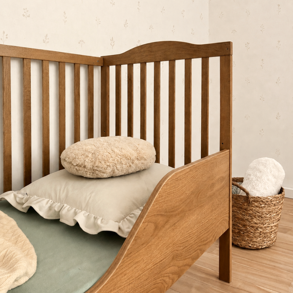 ATB NUBI lit bébé 120 × 60 cm convertible en banquette – naturel – vue supplémentaire 5