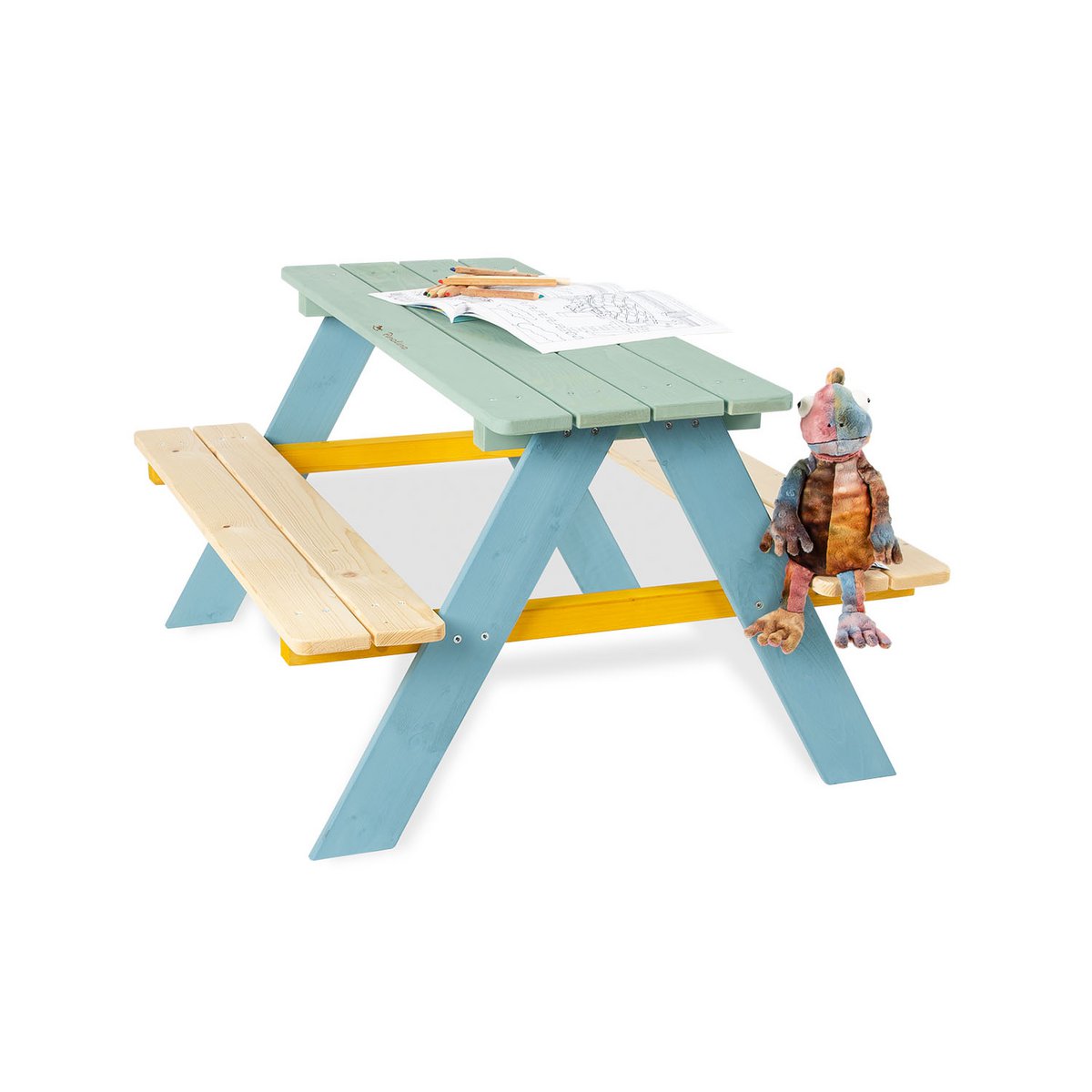 Kinderpicknicktafel Nicki für 4, veelkleurig
