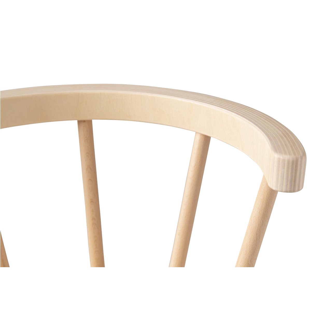 Van Dijk Toys houten kinderstoel gebogen leuning - Naturel hout & wit (Kinderopvang kwaliteit)