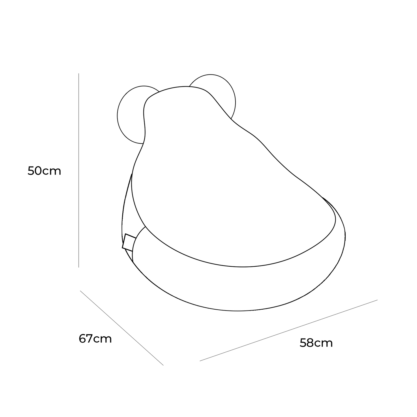 kinderzitzak van teddystof in wit voor peuters en kleuters van 1 tot 4 jaar