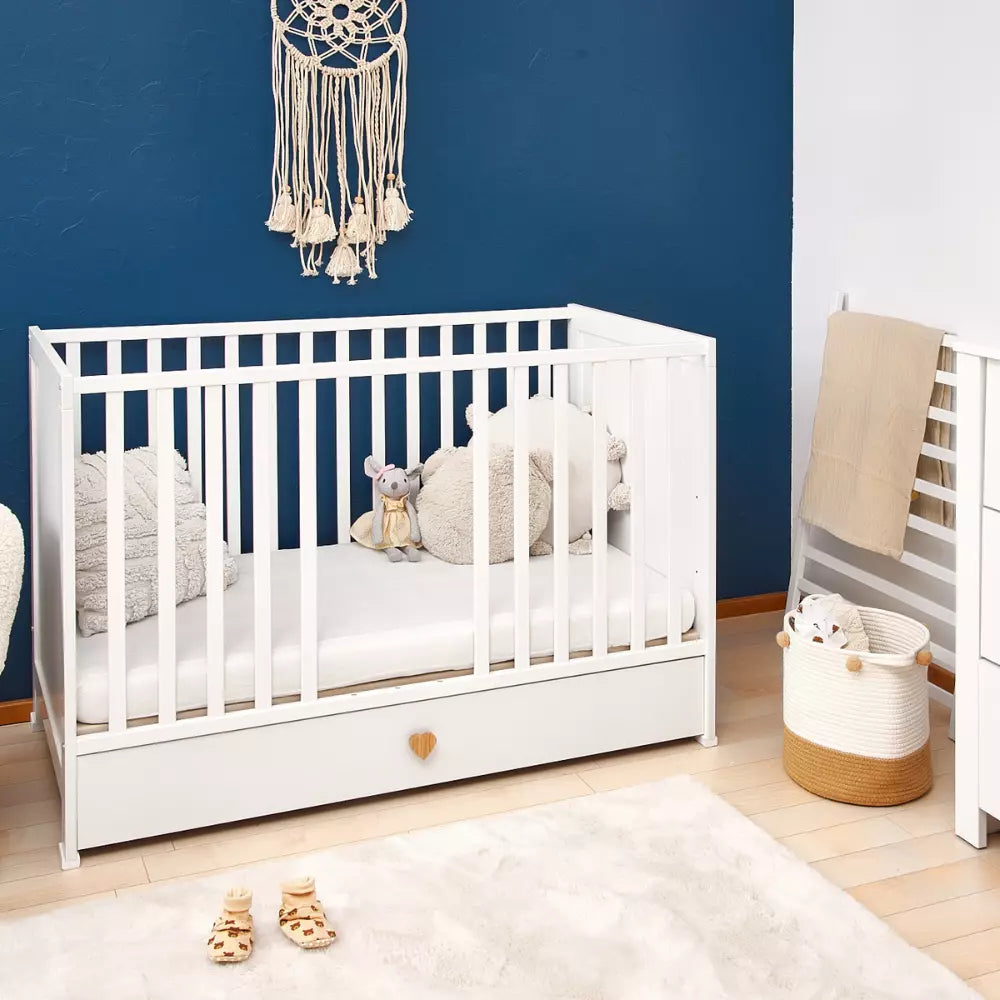 ATB LITTLE HEART 120 × 60 cm ledikant with drawer
