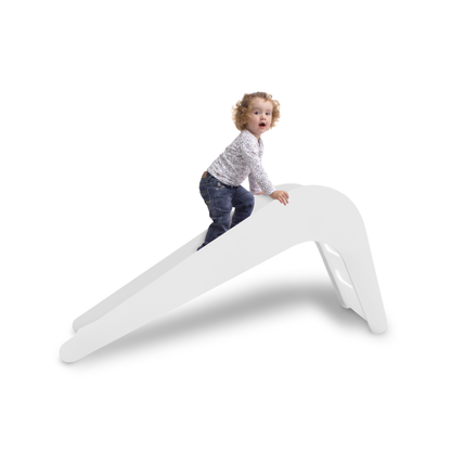 houten kinderglijbaan voor binnen in wit