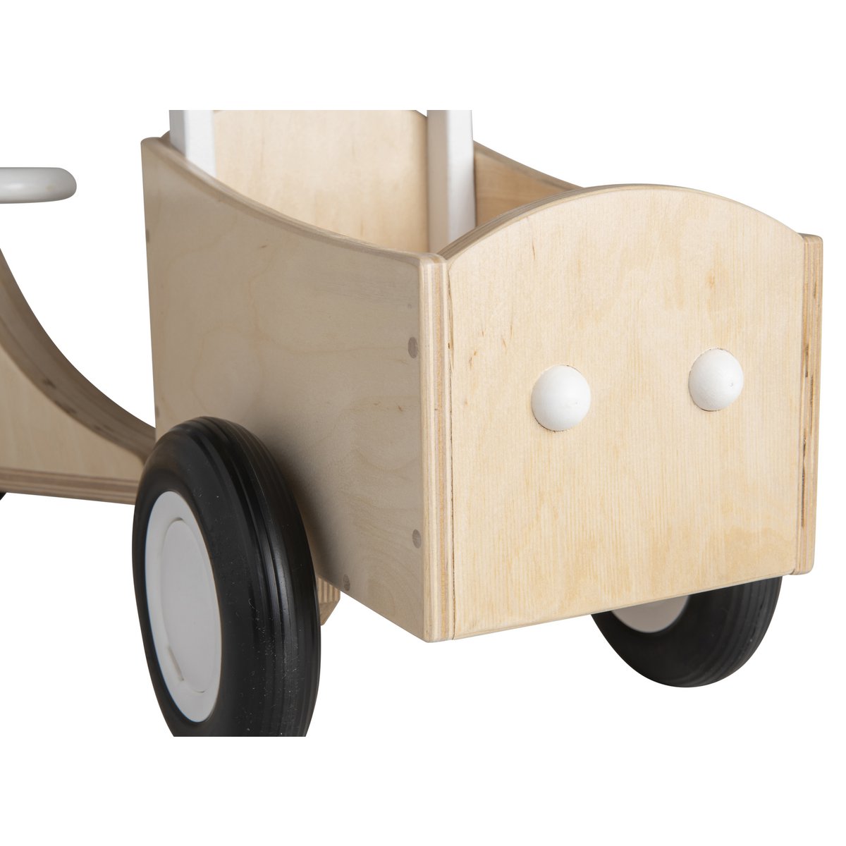 Van Dijk Toys houten kinder loop bakfiets vanaf 1 jaar - Wit (Kinderopvang kwaliteit)