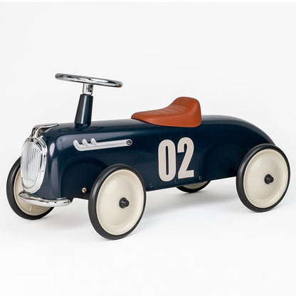 loopauto in retrostijl in blauw