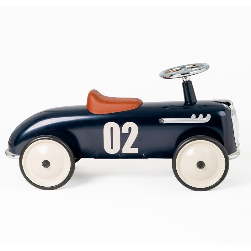 loopauto in retrostijl in blauw